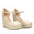 Sandalia en soft Beige con cuña en yute