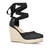 Black fabric espadrilles with jute wedge