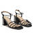 Knotted Sandals in Metallic Black Leather