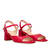 Heeled leather sandal in Fuchsia colour