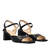 Heeled leather sandal in Black colour