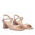 Heeled leather sandal in Nude colour