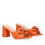 Orange leather heeled sandals