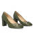 Vintage style heeled shoes in kaki leather