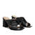 Sandals in Black Croc Leather