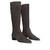 Knee-high boots in dark grey split leather