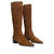 Knee-high boots in cognac split leather