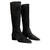 Bottes cuissardes en croûtes de cuir noir