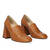 Heeled loafers in brown leather