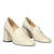 Heeled loafers in off-white leather