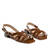 Sandalen aus camelfarbenem Leder mit Prägung