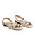 Sandals in Beige Embossed Leather