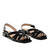 Sandals in Black Embossed Leather