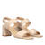 Heeled leather sandal in Beige colour