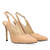 Fine Toe Slingback Shoes in Beige Leather