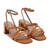 Sandalen aus camelbraunem Leder - MADE IN SPAIN -