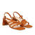 Strapped Sandals in Brown Split Leather and Square Toe