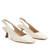 Slingback Pumps aus cremefarbenem Leder