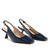 Slingback High Heels in Navy Leather