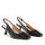 Slingback Pumps aus schwarzem Leder