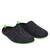 Unisex Black Felt Slippers with Green sole