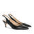 Fine Toe Slingback Shoes in Black Leather