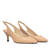 Fine Toe Slingback Shoes in Beige Leather