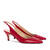 Fine Toe Slingback Shoes in Red Leather