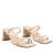 Heeled Mules in Beige Leather with Square Toe