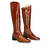 Knee-high boots in brown leather