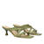 Olive green leather heeled sandals