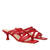 Red leather heeled sandals