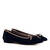 Bow Ballet Flats in Navy Suede Leather