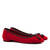 Bow Ballet Flats in Red Suede Leather