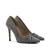 Crossover Stilettos in Grey Suede Leather