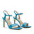 Ankle Stiletto Sandals in Blue Leather