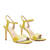 Ankle Stiletto Sandals in Yellow Leather