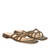 Khaki leather flat sandal