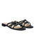 Black leather flat sandal