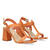 Orange leather heeled sandals