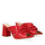 Red leather heeled sandals