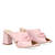 Pink leather heeled sandals