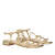 Flache Sandalen aus goldfarbenem Leder