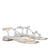 Silver leather flat sandals