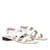 White leather flat sandals