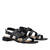 Flache Sandalen aus schwarzem Leder