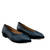 Flat Slip-on Shoes in Navy Leather