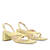 Heeled sandals in yellow leather