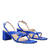 Heeled sandals in blue leather