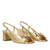 Heeled sandals in golden leather